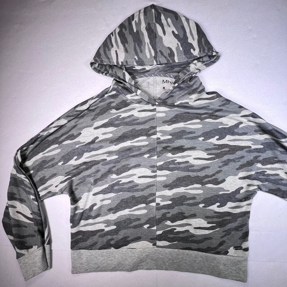 Marc New York Performance Womens Gray Camo Cropped Hoodie Pullover Large